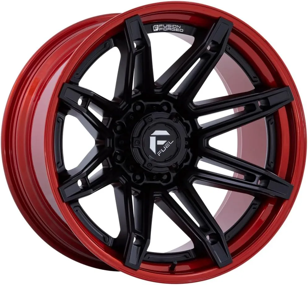 FUEL OFF-ROAD FC401 BRAWL 22X10, 6X135, 4.79, -18mm MATTE BLACK WITH CANDY RED LIP - FC401MQ22106318N