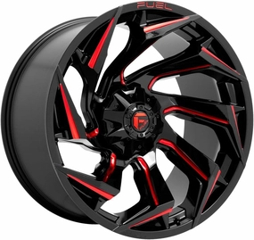 FUEL OFF-ROAD D755 REACTION 15X8, 5X5.5, 3.79, -18mm GLOSS BLACK MILLED WITH RED TINT - D75515808537