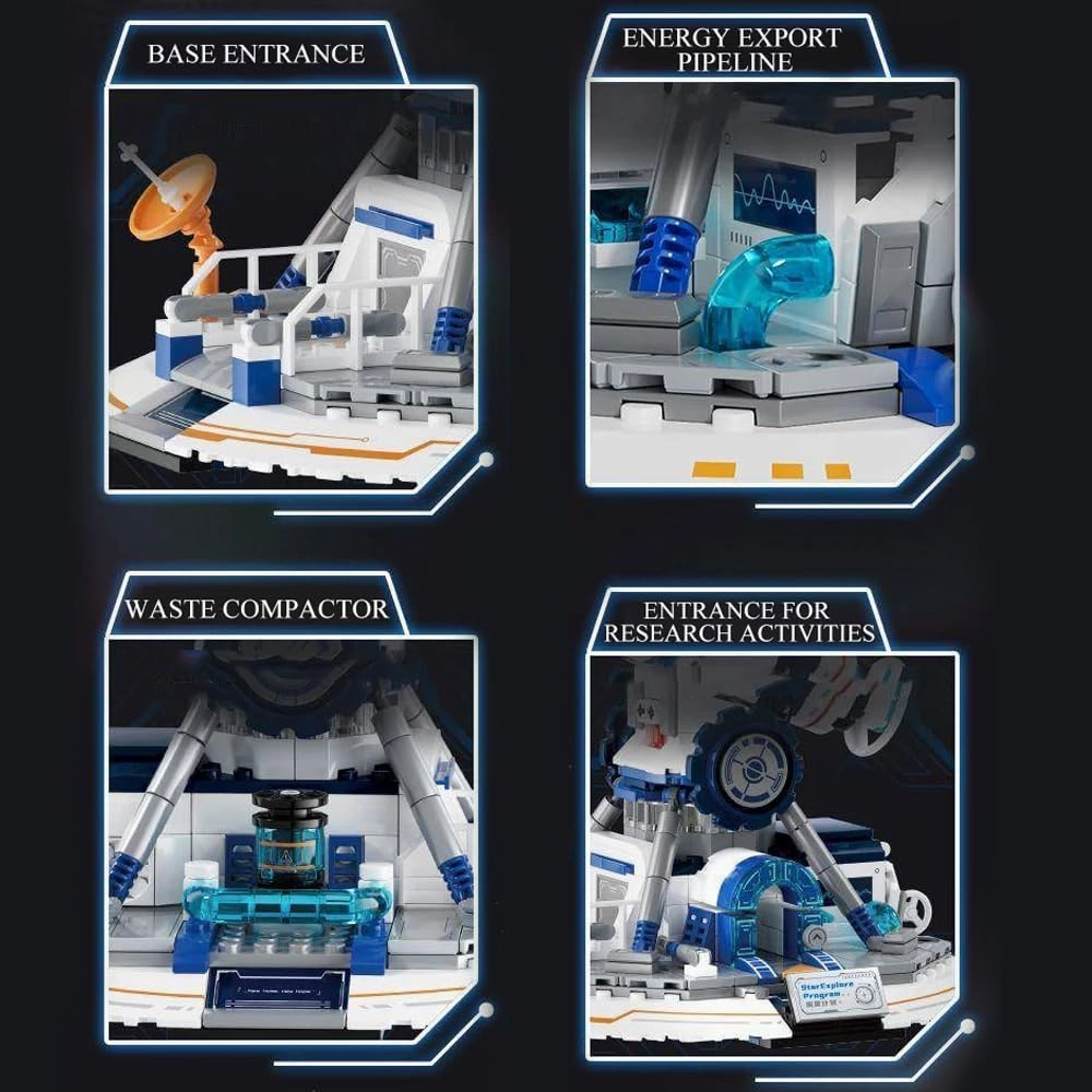 Futuristic Telescope Building Sets,Planet Exploration Telescope with LED Lighting Cool Space Building Toys Model Kits for Adults and Teens,Collectible Ideal Gift for Space Lovers