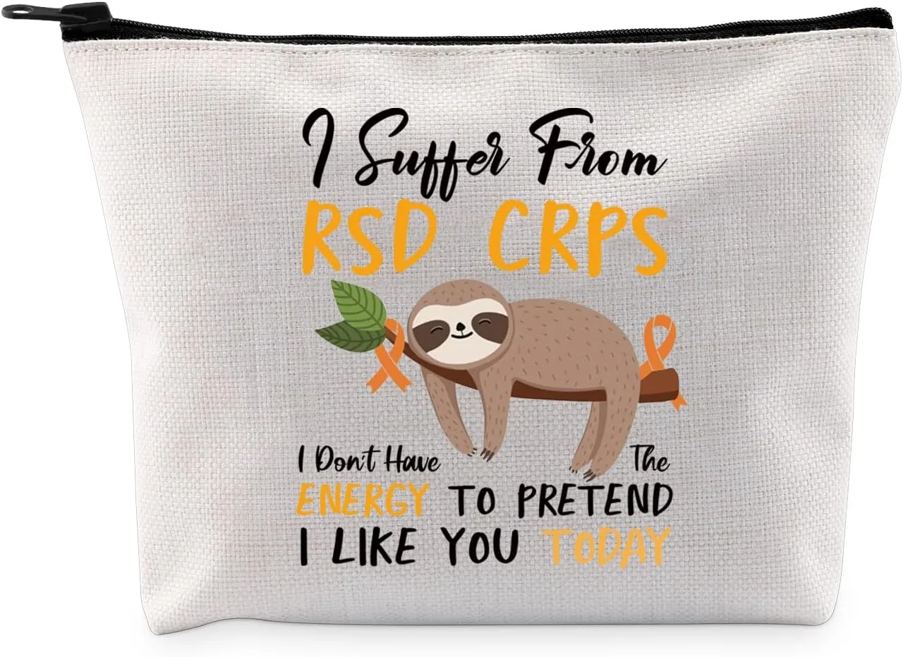 G2TUP Complex Regional Pain Syndrome Awareness Gift I Suffer From RSD CRPS Makeup Bag I Wear Orange Cosmetic Bag RSD CRPS Merch (Suffer From RSD CRPS MB)