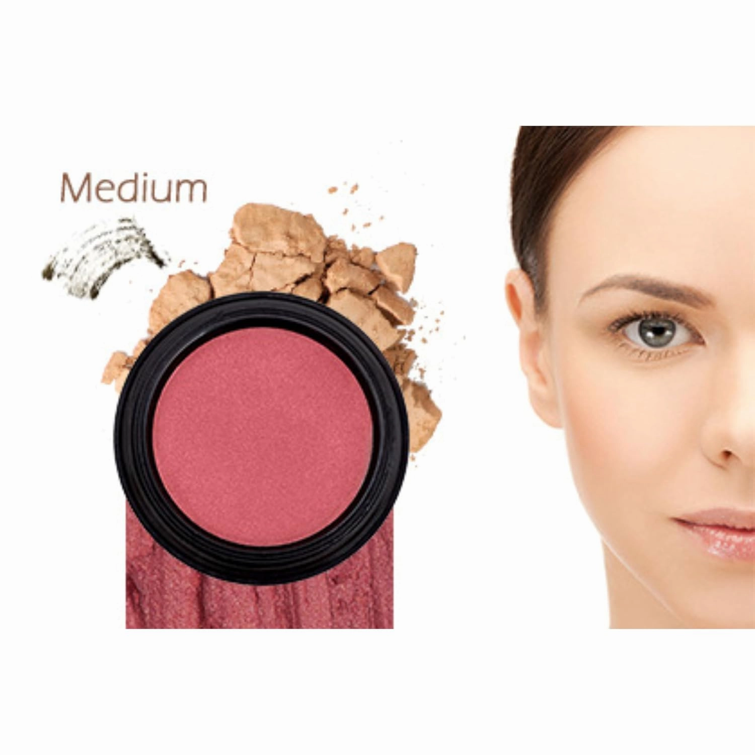 Gabriel Cosmetics About Face Set- Dual Powder Foundation (Medium Beige), 3-in-1 Multi Pot (Dahlia), Mascara (Black) and Gabriel Makeup Bag (Medium Beige SET)