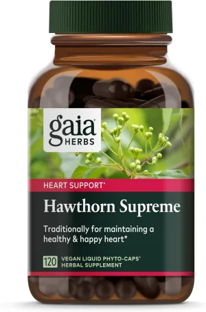 Gaia Herbs Hawthorn Supreme - Hawthorn Berry Supplement to Support Heart Health - for Use at Every Age and Stage to Sustain and Support The Heart - 120 Vegan Liquid Phyto-Capsules (60-Day Supply)