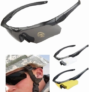 GALAXYLENSE Tactical Combat Glasses For Men - Shooting Glasses - 3 Color Polycarbonate Replacement Lens Multi Selection