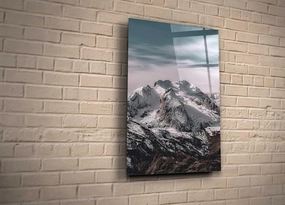 Genericc Snowy Mountain Range Landscape Widerness Aesthetic Glass Wall Art Home Living Room Décor Gift
