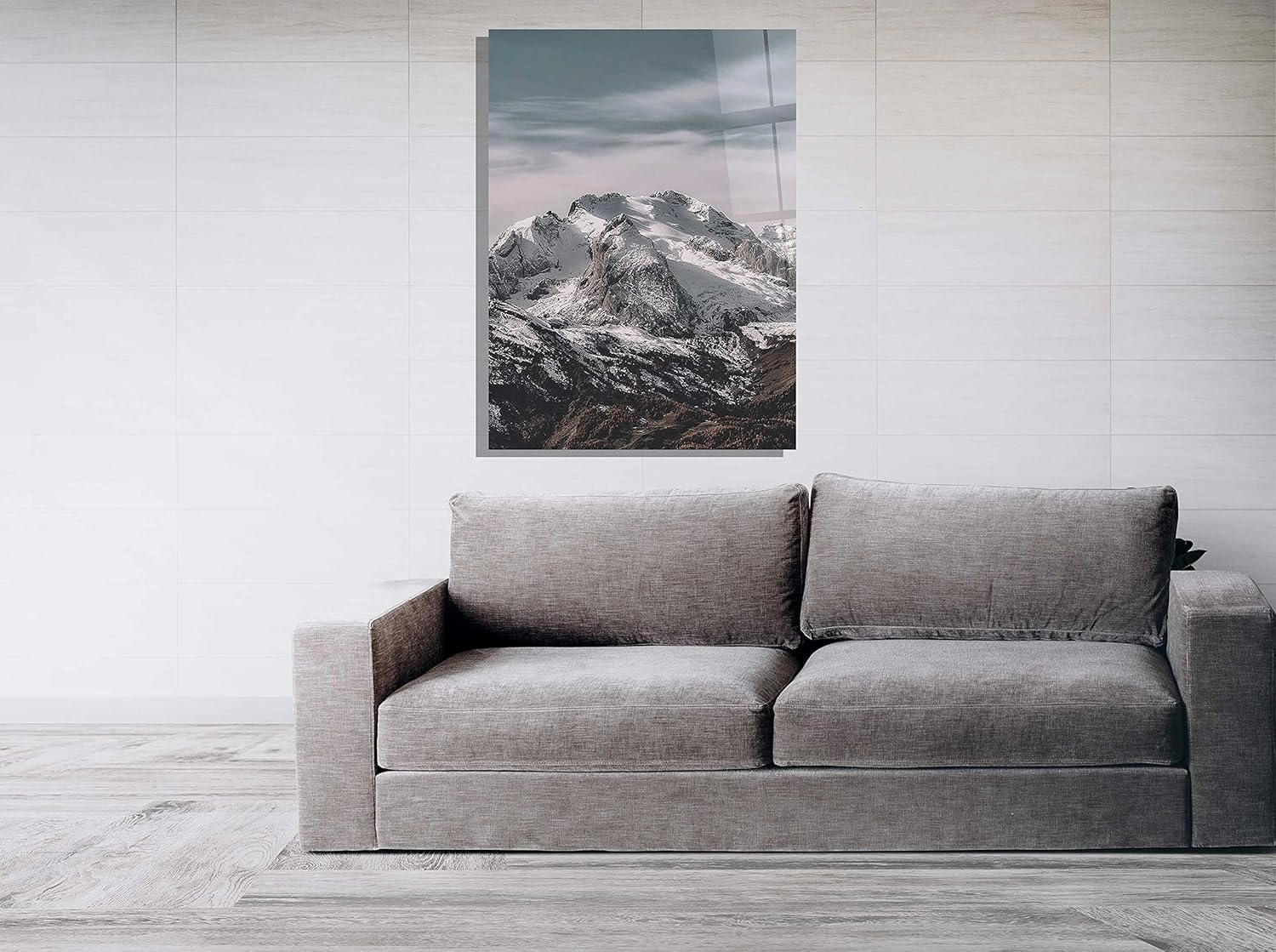 Genericc Snowy Mountain Range Landscape Widerness Aesthetic Glass Wall Art Home Living Room Décor Gift