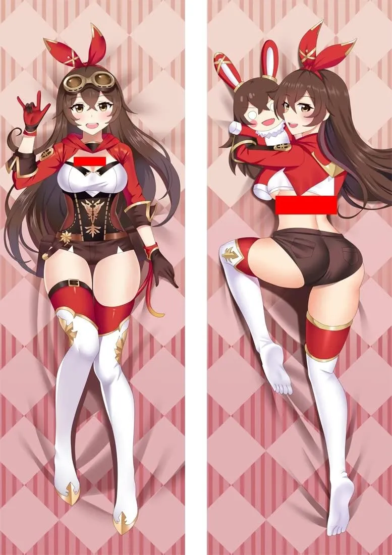 Genshin Impact Amber Full Body Animation Pillowcase Dakimakura, Anime Pretty Girl Peach Skin/2WAY Body Pillowcase Favorite of Otaku and Anime Fans (Color : Peach Skin, Size : 150x50cm(59x20in