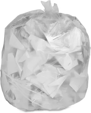 Genuine Joe GJO01011 Low-Density Trash Can Liner, 16 Gallon Capacity, 31" Length x 24" Width x 0.60 mil Thickness, Clear (Box of 500)