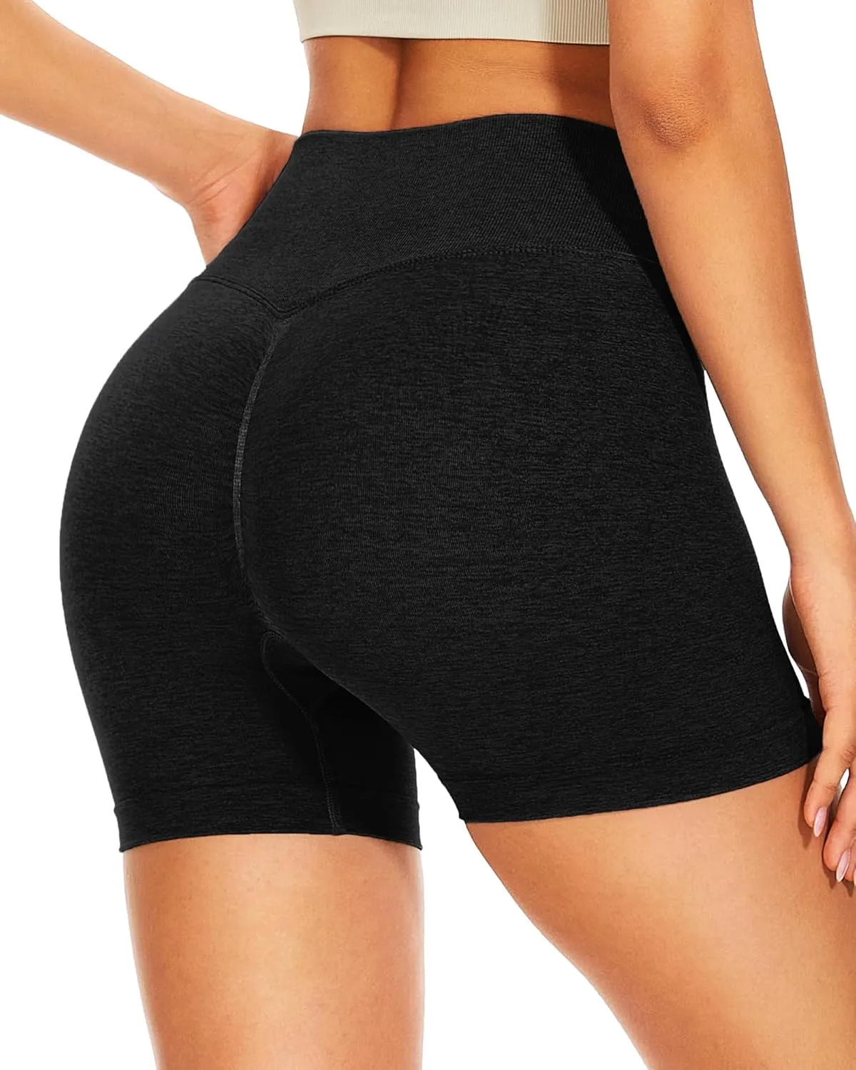 GILLYA Workout Shorts for Women 3.6" Scrunch Butt Lifting High Waisted Seamless Biker Shorts for Running Gym Yoga