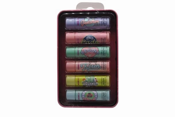 Girls Mango, Blueberry, Grape, Strawberry, Peppermint Flavored Lip Balm Tin 0.12 oz (Pack of 1)