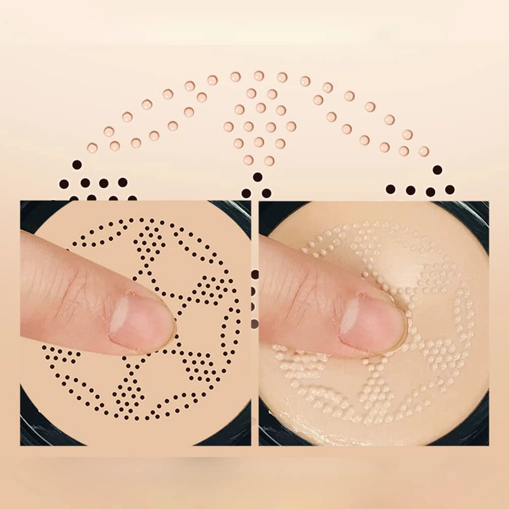 GL-Turelifes Mushroom Head Air Cushion Foundation,BB Cream Oil Control Cushion Set,CC Cream Moisturizing Concealer Air-permeable Natural Flawless Makeup (Mushroom Air Cushion(Ivory white))