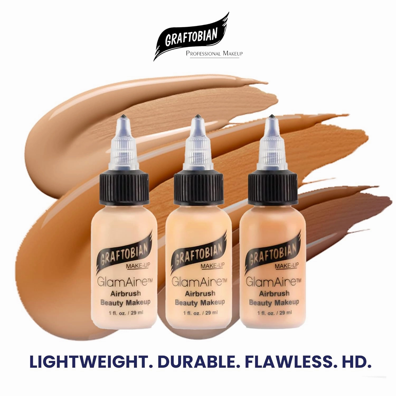 GlamAire Airbrush Makeup by Graftobian - High Definition Airbrush Foundation, Professional Formula for Long-Lasting Wear, For Makeup Artists and Beauty Aficionados, Made in USA, Golden Sunset