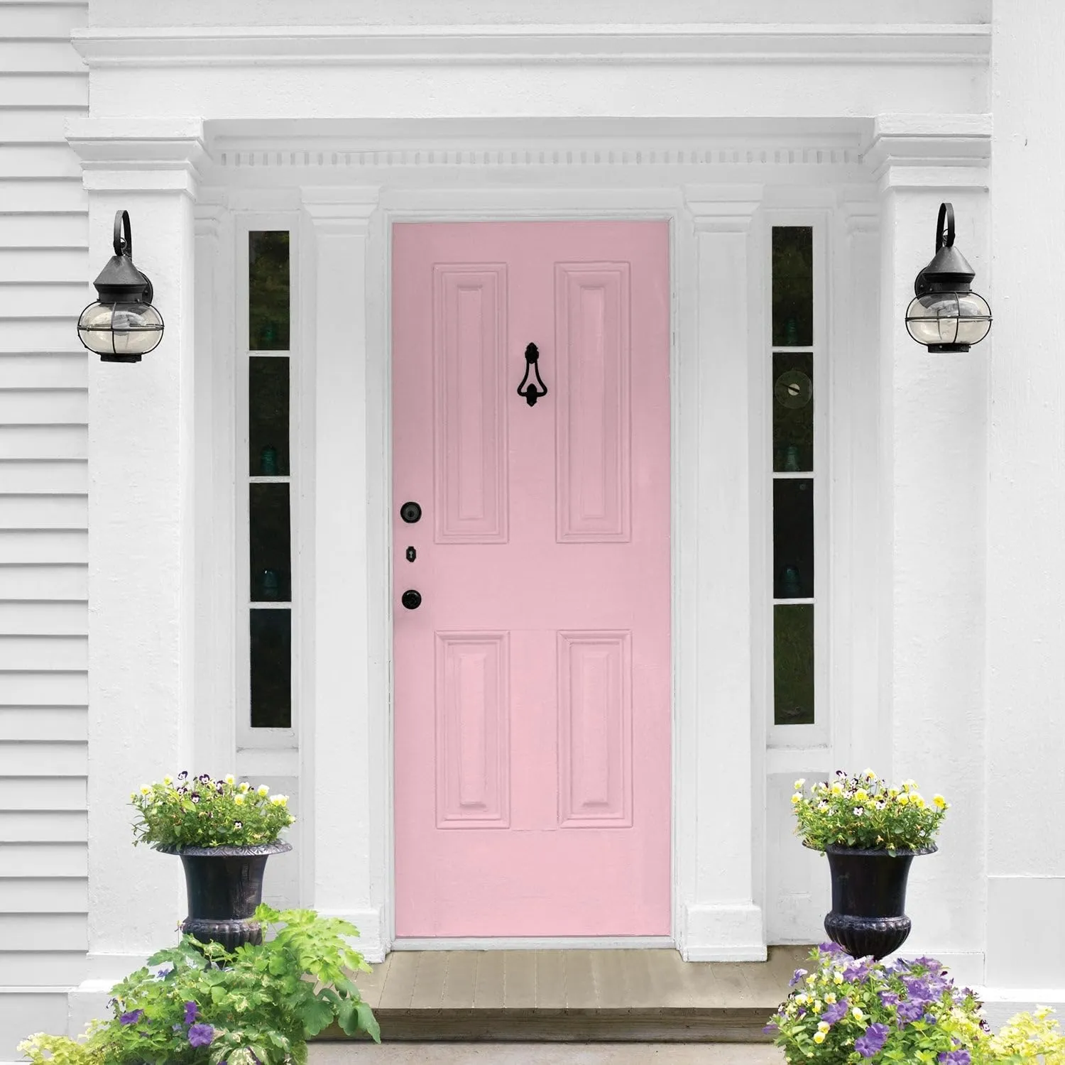 Glidden Total 1 gal. Rose Melody/Pink Semi-Gloss Exterior Paint with Primer
