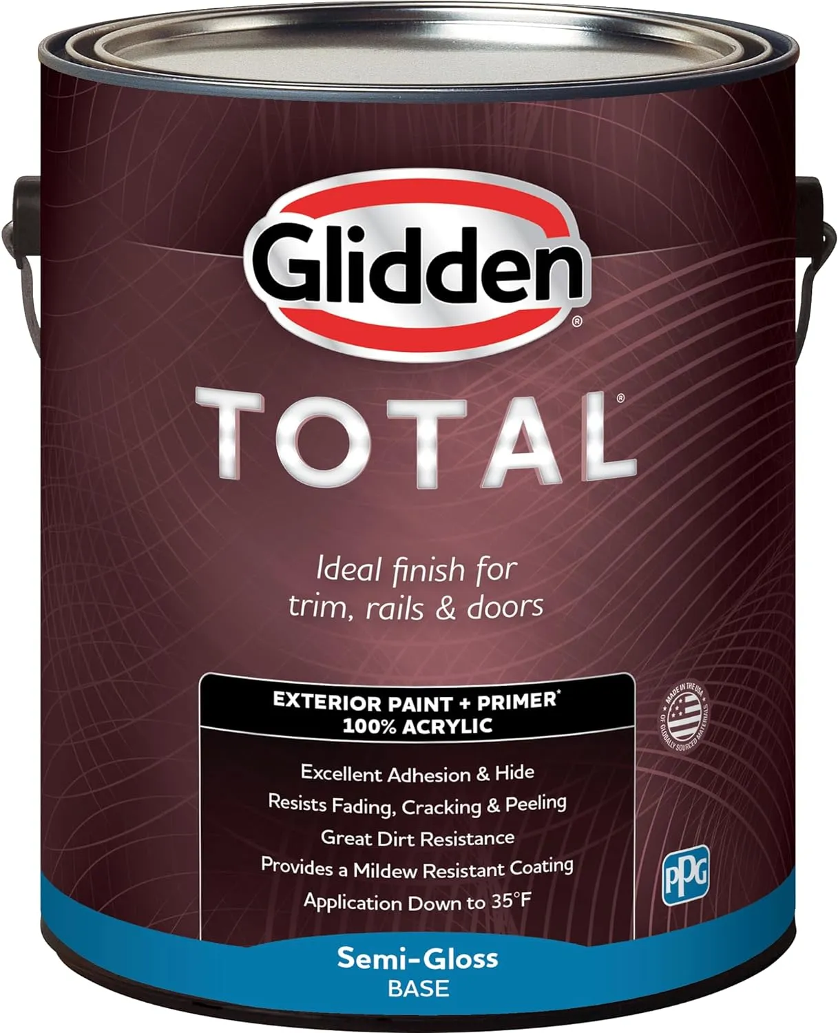 Glidden Total 1 gal. Rose Melody/Pink Semi-Gloss Exterior Paint with Primer
