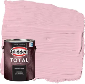 Glidden Total 1 gal. Rose Melody/Pink Semi-Gloss Exterior Paint with Primer