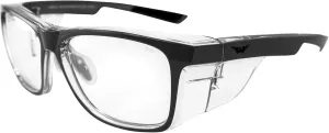 Global Vision RXT Safety Glasses RXAble Crystal Clear Grey Frames w/Clear Lenses
