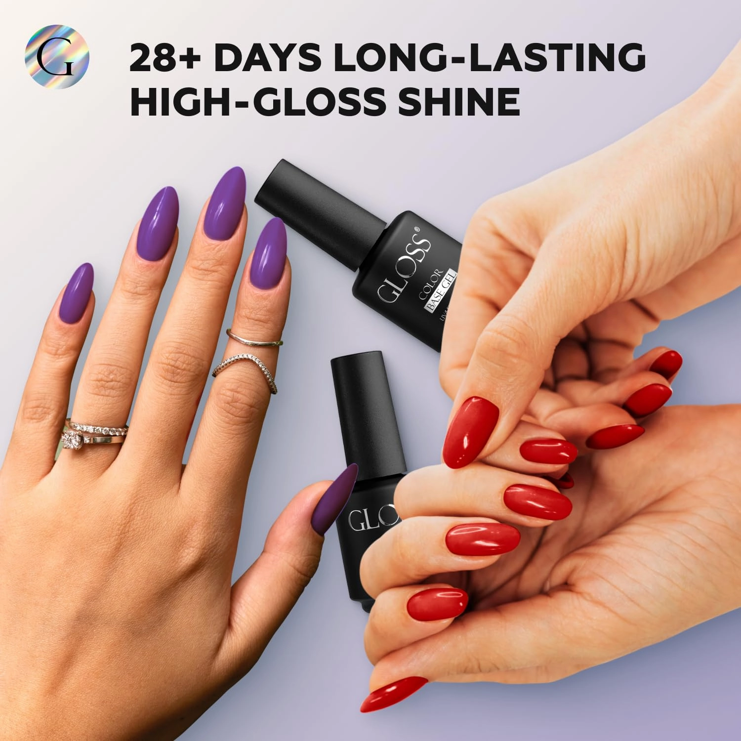 GLOSS Jelly Gel Nail Polish Set | 6 Pcs Color Base with Forest Green, Red, Yellow, Burgundy, Navy Blue & Dark Blue Colors, UV LED Gel Nail Polish, Soak off Nail Art, DIY at Home Gifts for Women