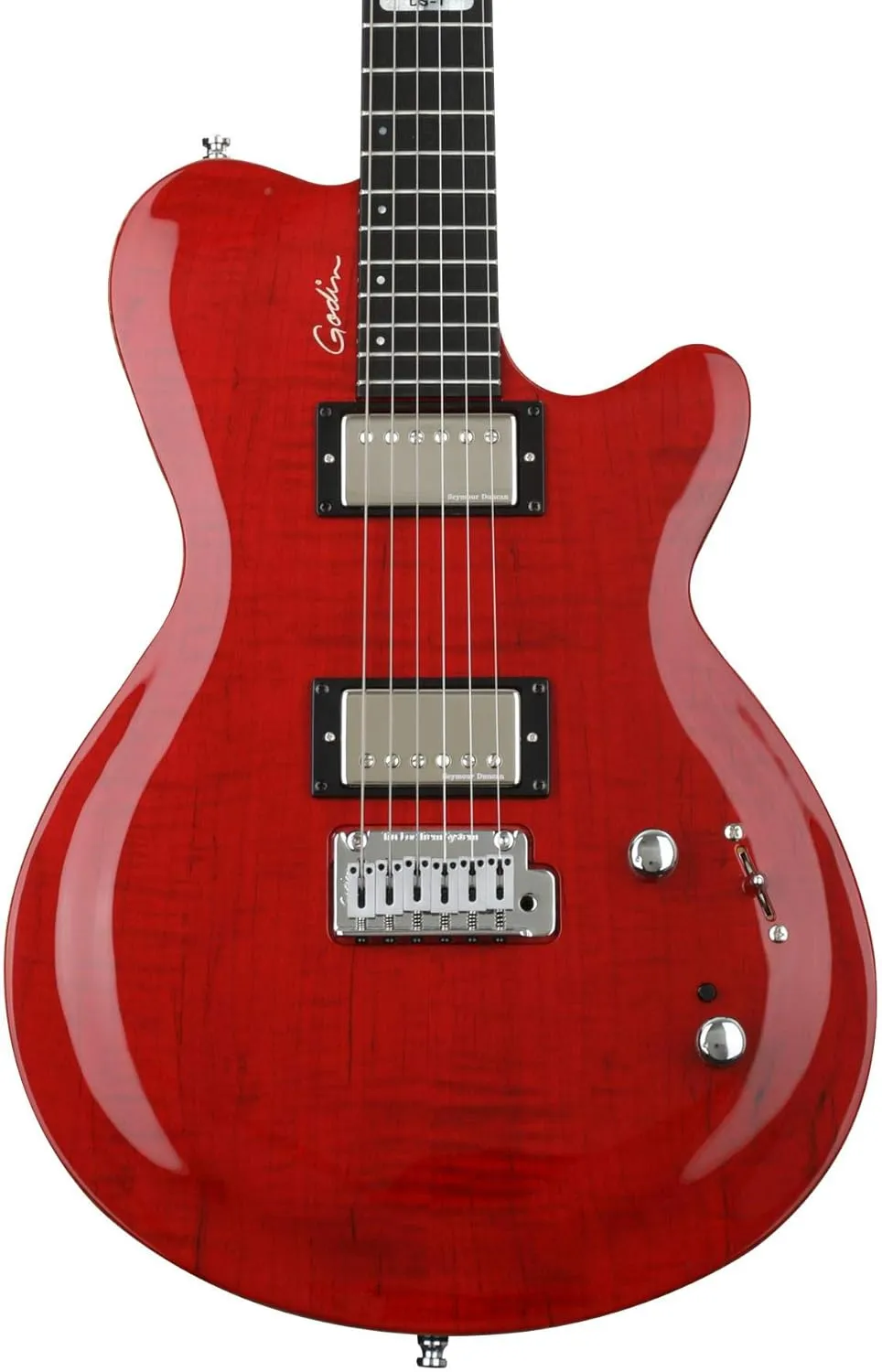 Godin DS-1 Daryl Stuermer Signature Electric Guitar - Translucent Red Flame