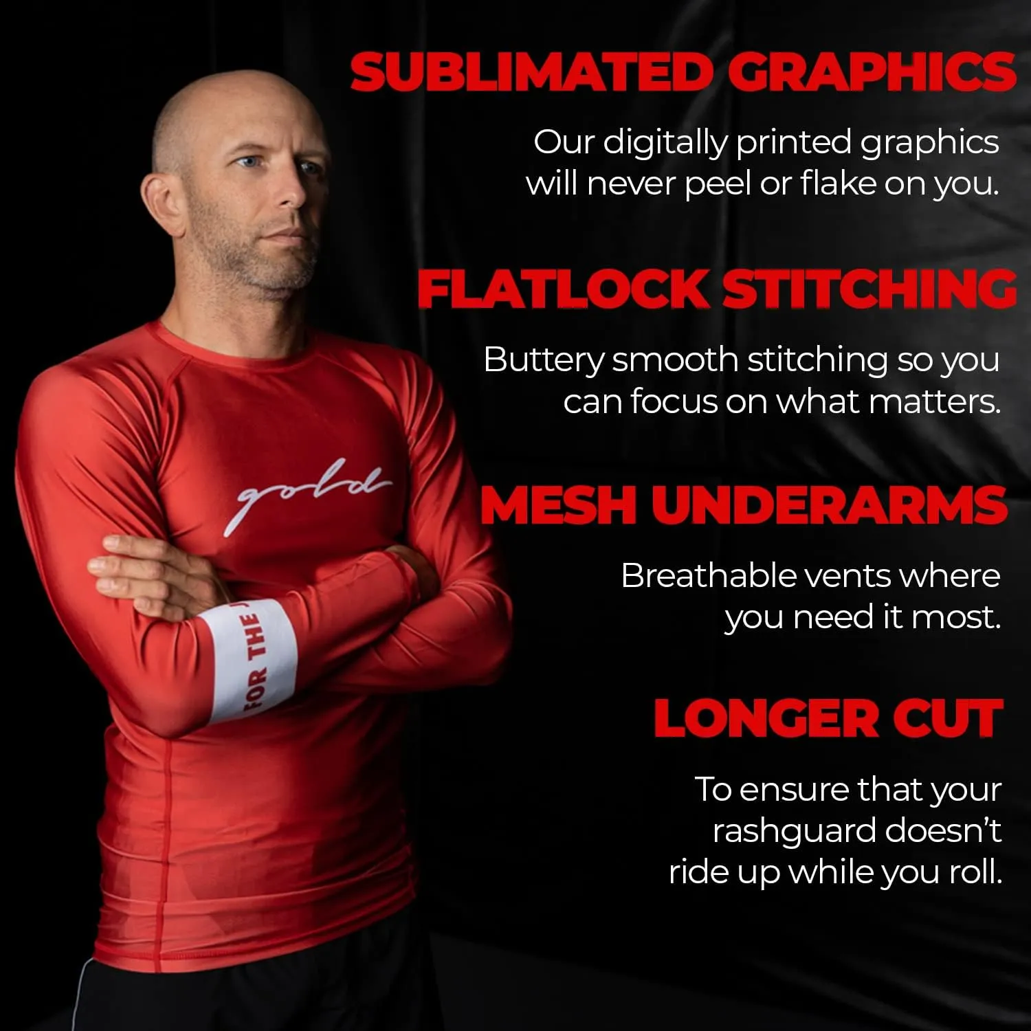 Gold BJJ Foundation Rash Guard - Ranked No-Gi and Gi Jiu Jitsu Rashguard