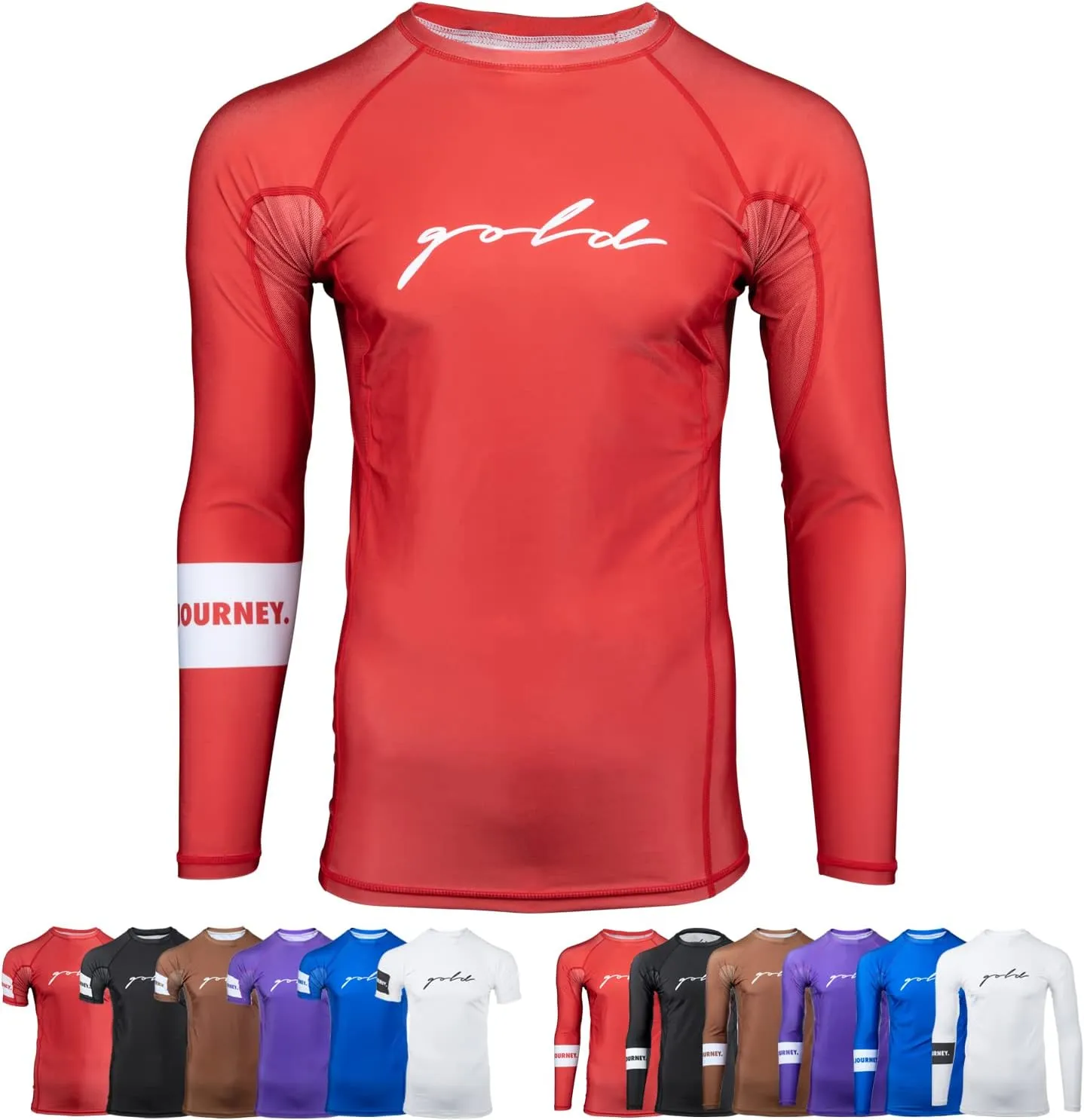 Gold BJJ Foundation Rash Guard - Ranked No-Gi and Gi Jiu Jitsu Rashguard