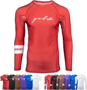 Gold BJJ Foundation Rash Guard - Ranked No-Gi and Gi Jiu Jitsu Rashguard