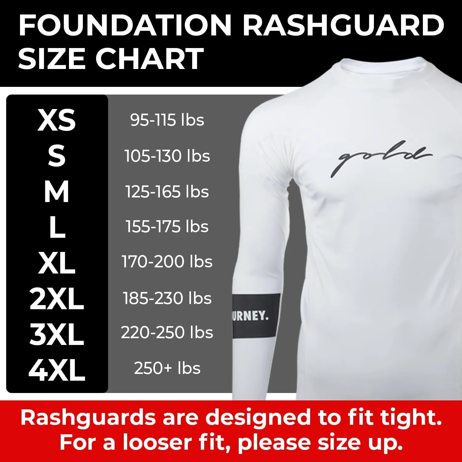 Gold BJJ Foundation Rash Guard - Ranked No-Gi and Gi Jiu Jitsu Rashguard
