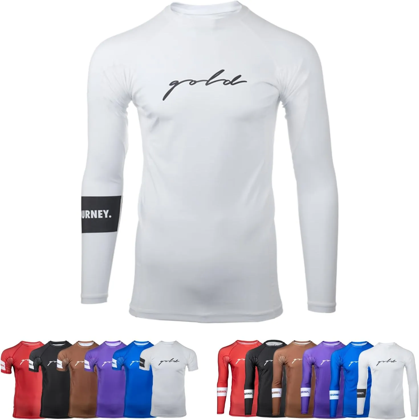 Gold BJJ Foundation Rash Guard - Ranked No-Gi and Gi Jiu Jitsu Rashguard