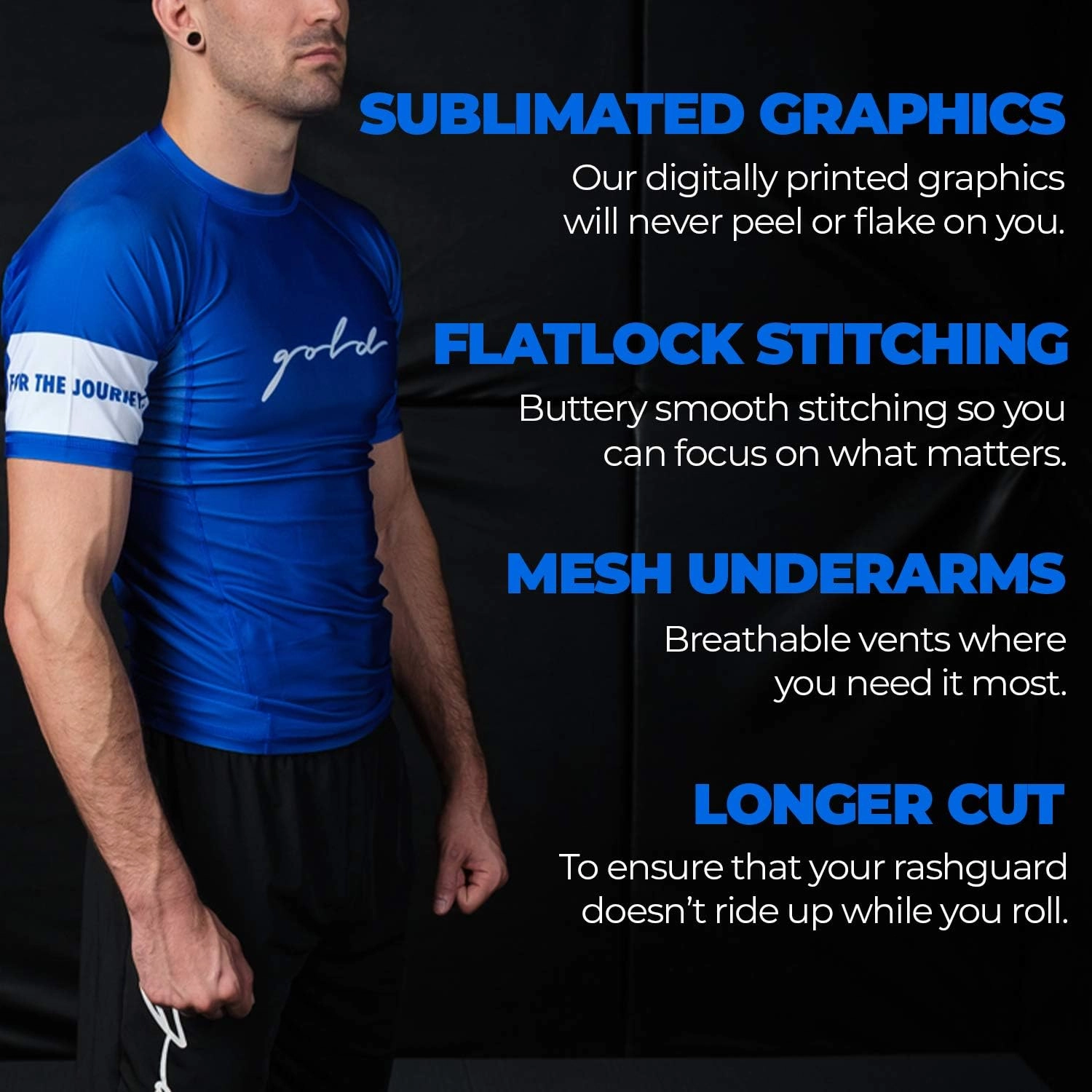 Gold BJJ Foundation Rash Guard - Ranked No-Gi and Gi Jiu Jitsu Rashguard
