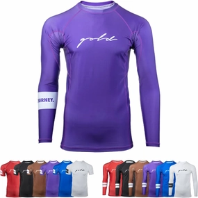 Gold BJJ Foundation Rash Guard - Ranked No-Gi and Gi Jiu Jitsu Rashguard
