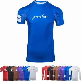 Gold BJJ Foundation Rash Guard - Ranked No-Gi and Gi Jiu Jitsu Rashguard