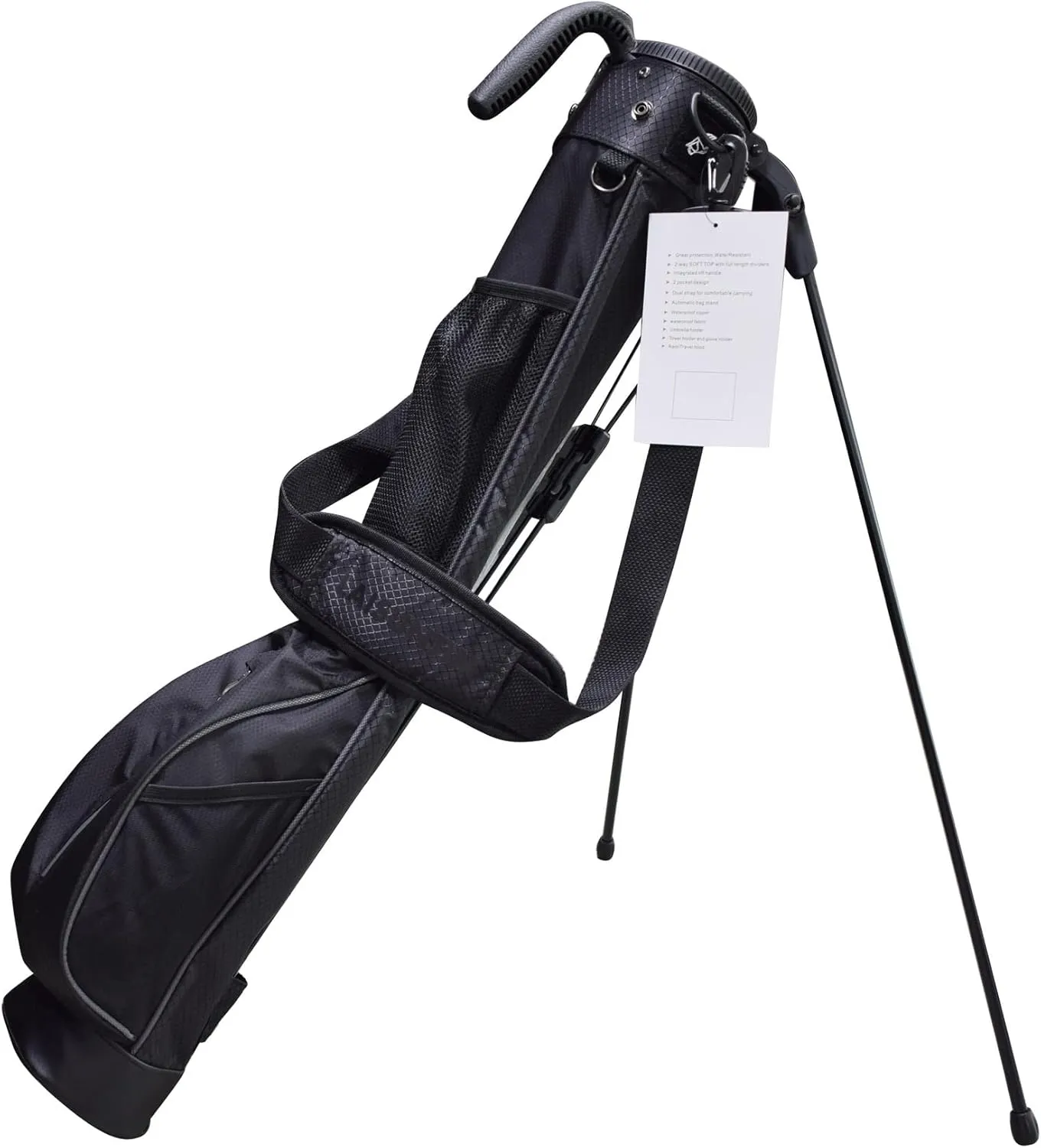 Golf Stand Bag, Lightweight Mini Golf Sunday Bag with Rain Cover and Removable Padded Shoulder Strap, 2 Model Options -2 Way Divider and 4 Way Divider, Waterproof Wear-Resistant Durable Fabric Golf Bag for Women and Men
