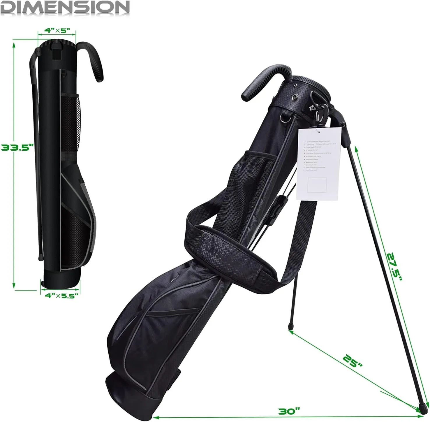 Golf Stand Bag, Lightweight Mini Golf Sunday Bag with Rain Cover and Removable Padded Shoulder Strap, 2 Model Options -2 Way Divider and 4 Way Divider, Waterproof Wear-Resistant Durable Fabric Golf Bag for Women and Men