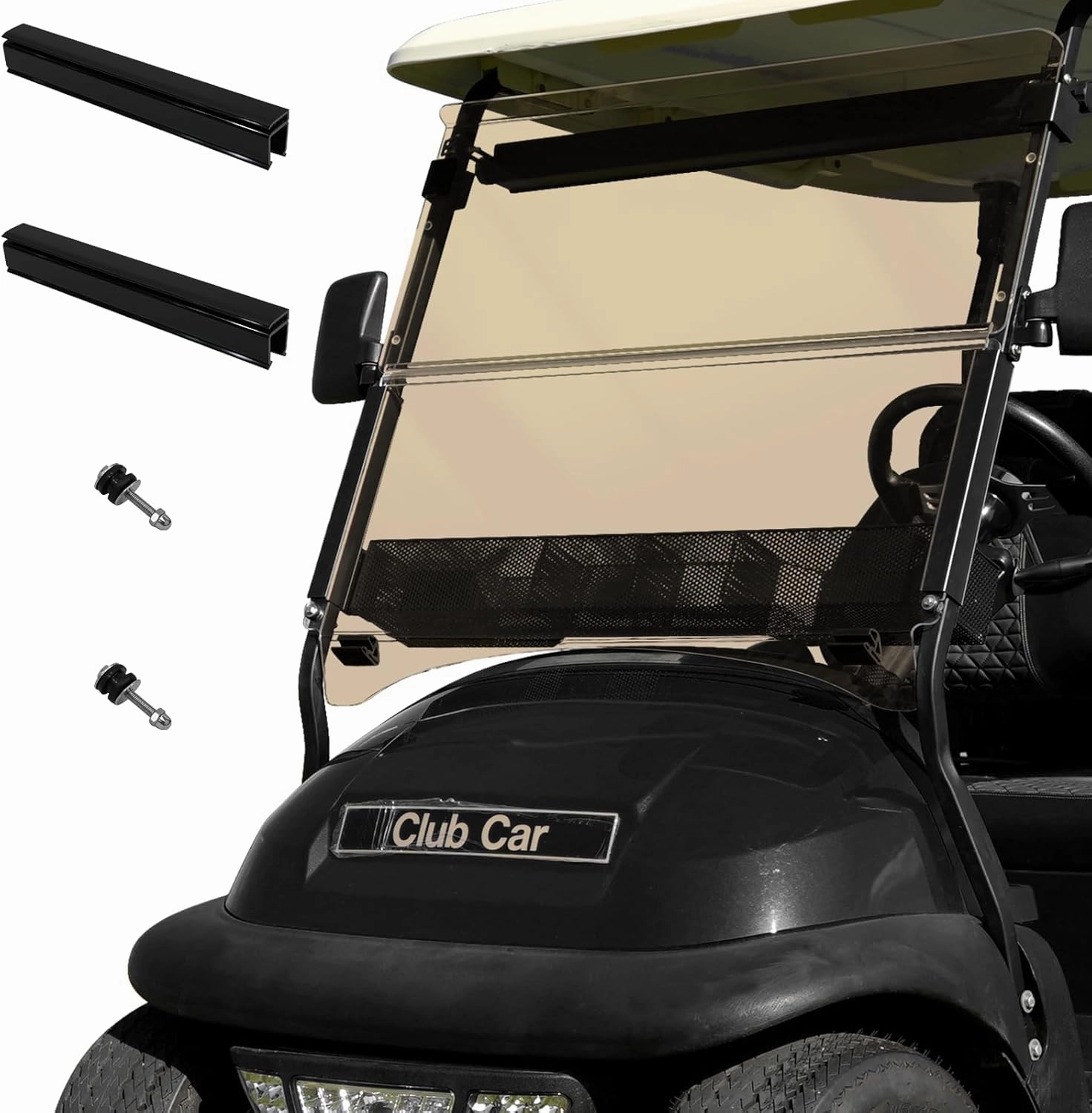 Golf Cart Windshield for Club Car DS Precedent, Clear/Tinted Fold Down Windshield Anti-UV Impact Resistant