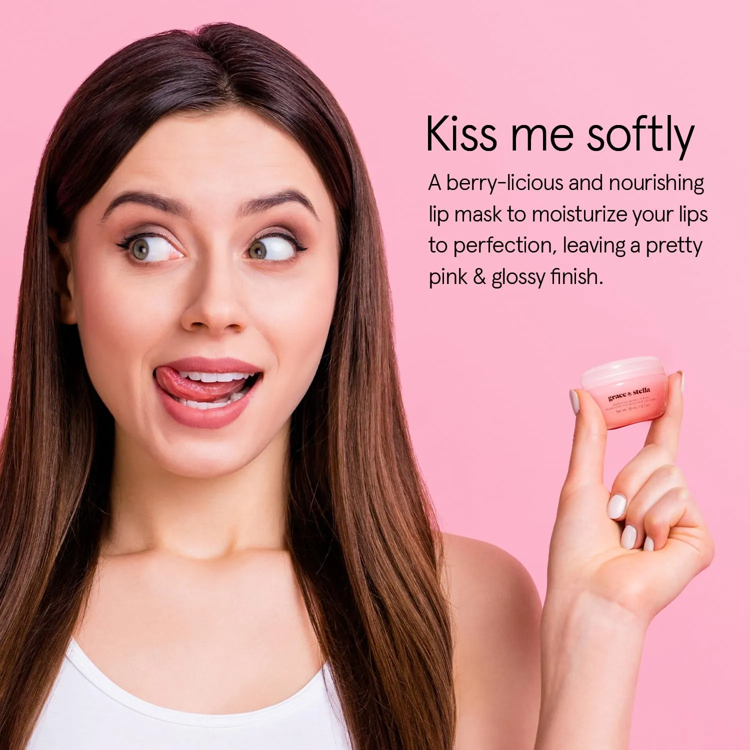 Grace & Stella Kiss Me Softly Nourishing Berry Lip Balm Hydrating - Lip Mask Overnight - Lip Moisturizer For Very Dry Lips - Overnight Lip Mask - Lip Sleeping Mask - Vegan (20ml, 3-Pack)