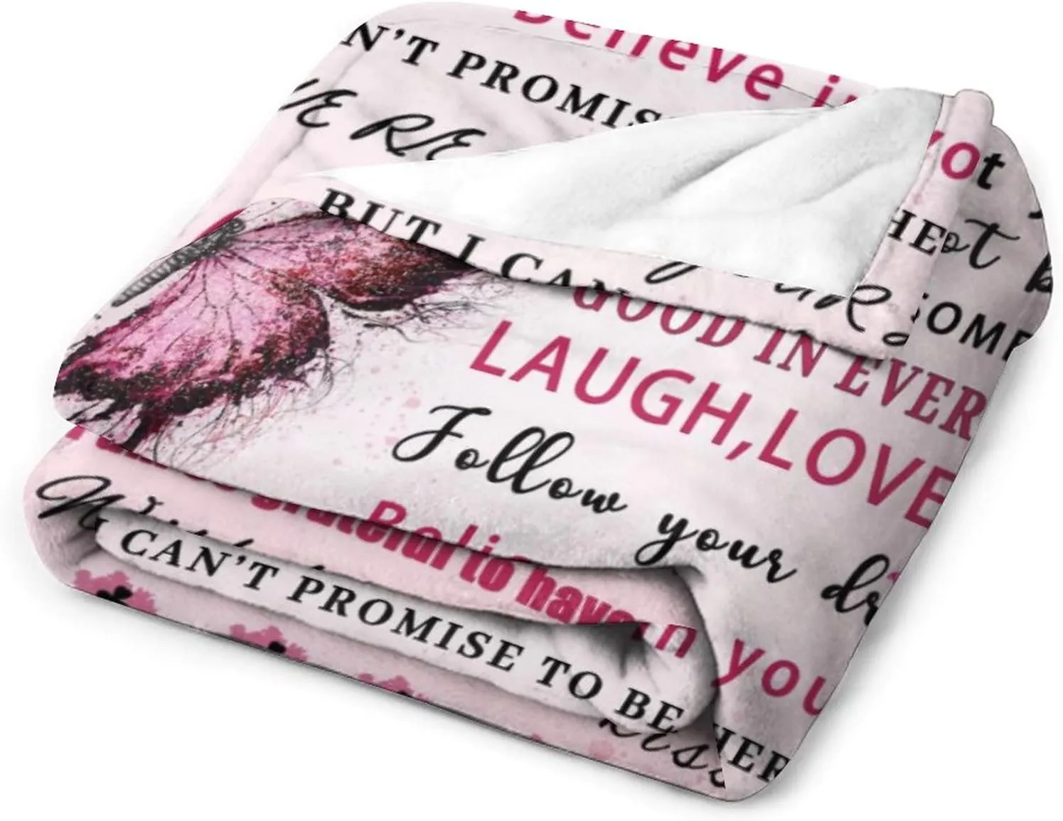 Granddaughter Gifts from Grandma, Granddaughter Gifts, Gift for Grand Daughter Birthday, Mother Day, Christmas, Granddaughters Blanket, Pink Butterfly, 60"x50"