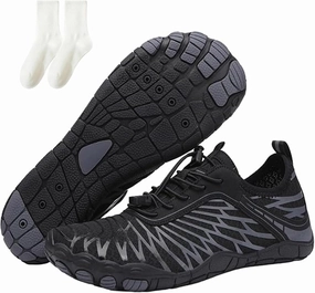 Grounded Barefoot Footwear for Women Men, Hike Barefoot Shoes for Women, Non-Slip Water Shoe for Womens Men (Black, Adult, Men, 6, Numeric Range, US Footwear Size System, 6.5, Medium)