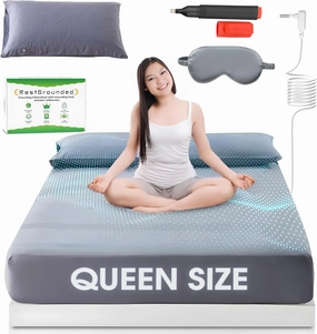 Grounding Fitted Sheet for Earthing Queen Size, 95% Organic Cotton 5% Silver Fiber, Gray Conductive Grounded Sheets, 400 Thread Count Soft Earthing Sheet with Grounding Cord for Healthy Sleep Therapy