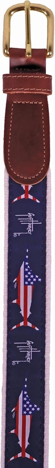 Guy Harvey Mens Leather Tab Belts