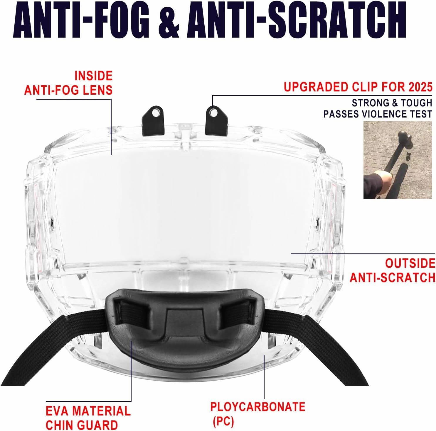 GY Hockey Full Shield Visor Junior Ice Hockey Helmet Full Face Protection Visor Youth Anti-Scratch/Anti-Fog