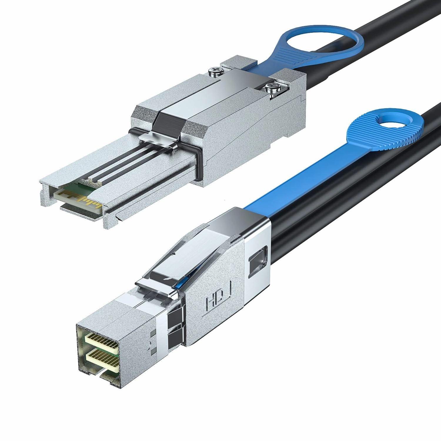 H!Fiber.com SFF-8644 to SFF-8088 Cable, 6Gbps External HD Mini SAS Hybrid Cable, 2-Meter(6.6ft), 100 Ohms, Attached SCSI for Raid Systems, DataCenter, Servers, Workstations and Desktops