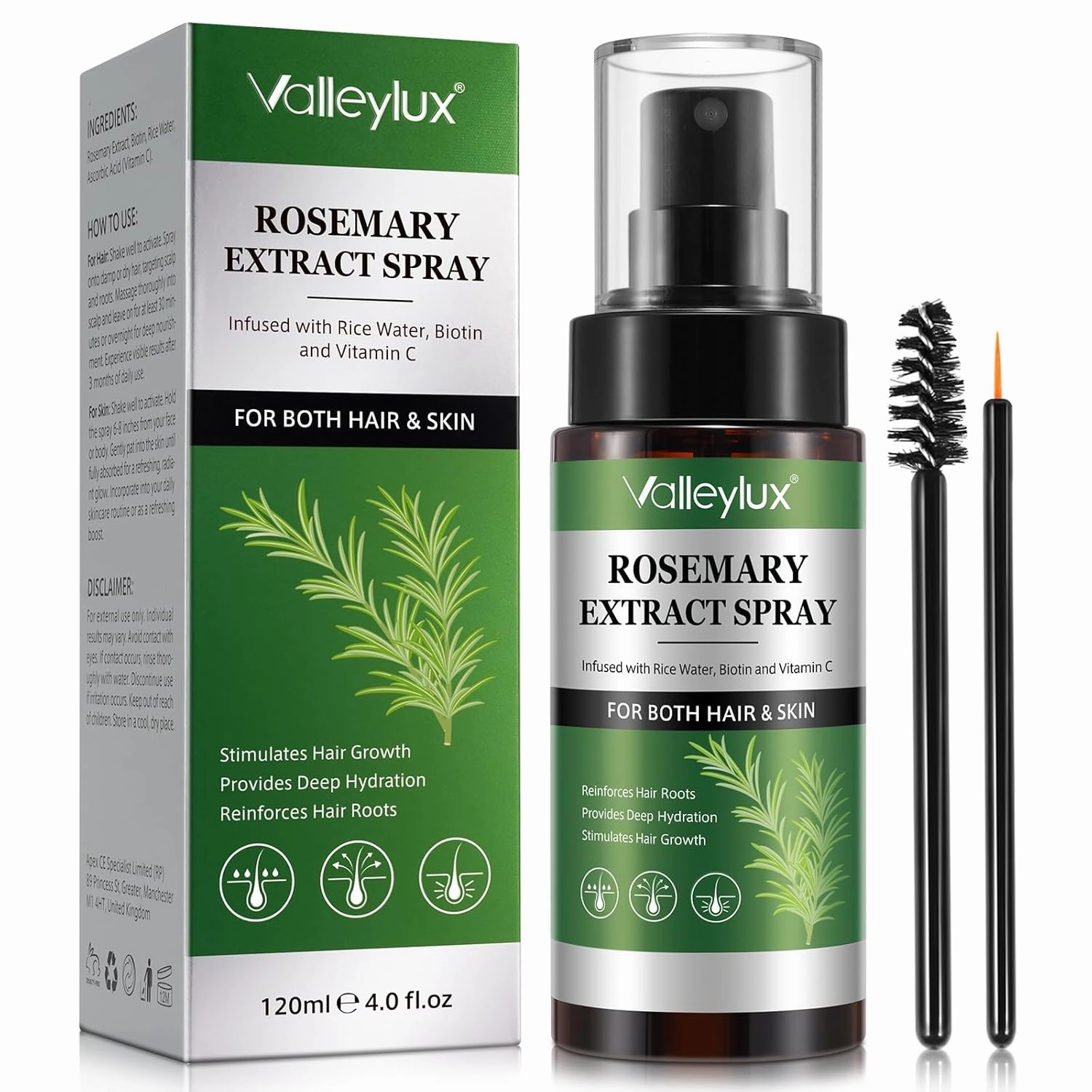 Hair Growth Oil Spray for Hair | Rosemary Ricewater Non-Greasy Summer Spray with Biotin, Vitamin C, Provides Deep Hydration, Reinforces Hair Roots 4.0 fl.oz