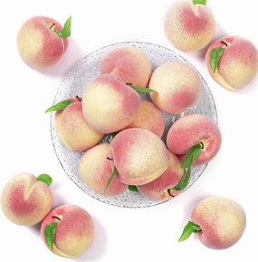 HAKACC Artificial Fruit Peach, 12PCS Fake Peaches Lifelike Pink Peach with Green Leaves Simulation Peach for Photo Props Kitchen Decor Food