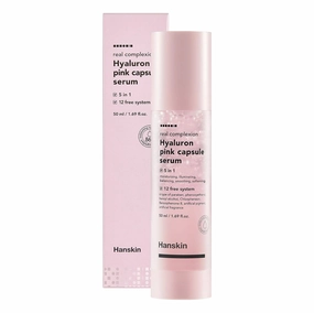 Hanskin Real Complexion Hyaluron Pink Capsule Serum with Vitamin B12, Intensive Moisture Deep Hydration, Hyaluronic Acid [50ml]