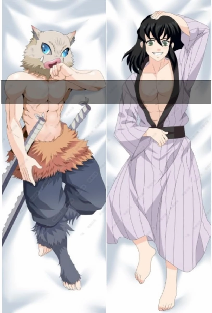 Hashibira Inosuke Anime Pillowcase Hugging Pillow Dakimakura Body Pillow Case Cover 150 x 50 cm Peach Skin (Hashibira Inosuke 1)