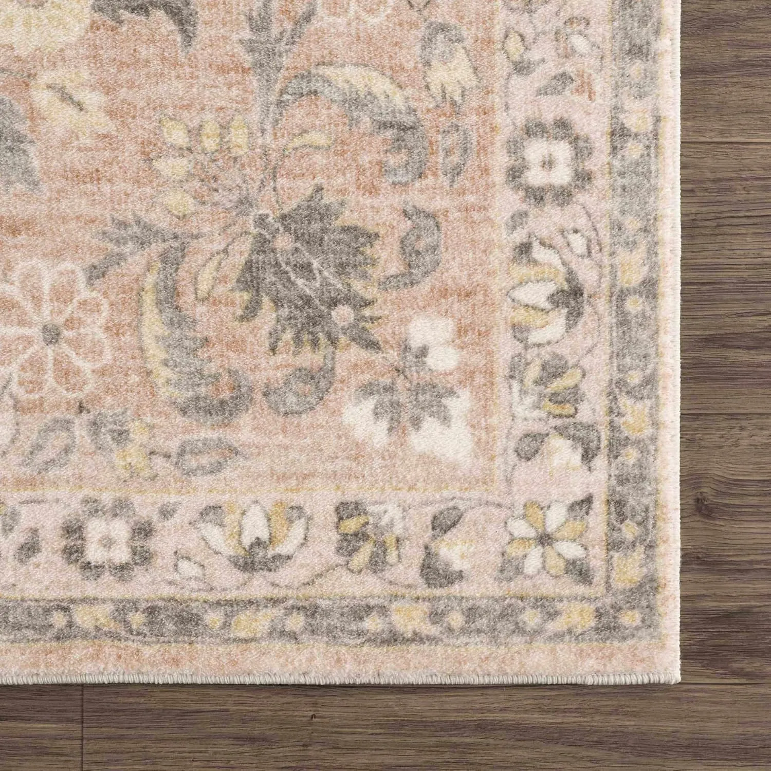 Hauteloom Coalburn Living Room, Bedroom Area Rug - Traditional - Cream, Pale Pink, Peach - 18" Sample