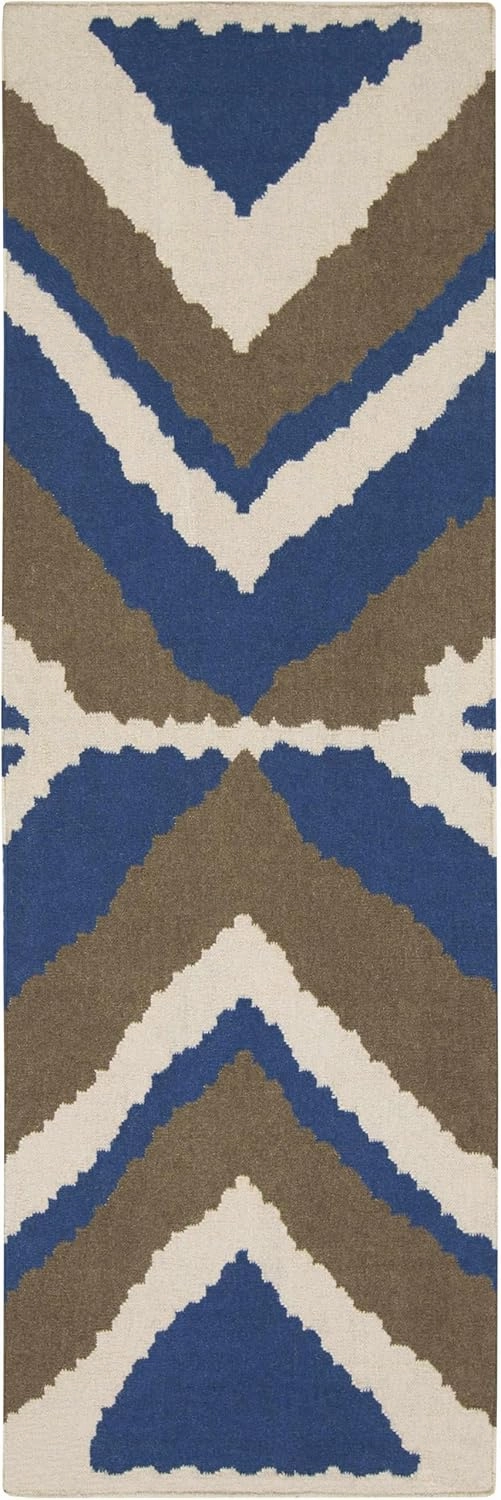 Hauteloom Doncaster Wool Living Room, Bedroom Area Rug - Bohemian, Transitional - Navy, Peach, Charcoal - 2' x 3'