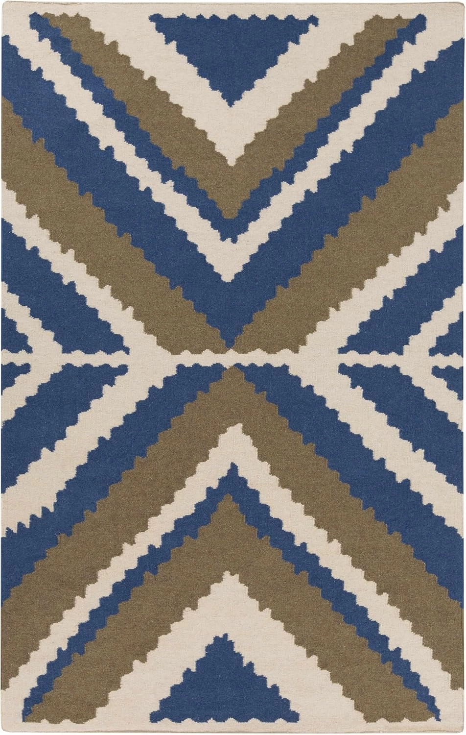 Hauteloom Doncaster Wool Living Room, Bedroom Area Rug - Bohemian, Transitional - Navy, Peach, Charcoal - 2' x 3'