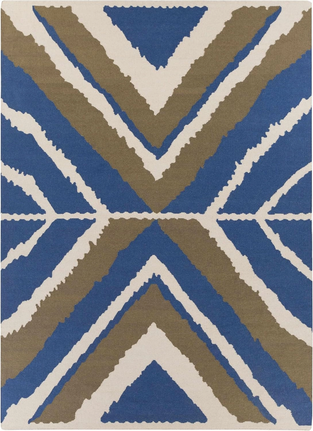 Hauteloom Doncaster Wool Living Room, Bedroom Area Rug - Bohemian, Transitional - Navy, Peach, Charcoal - 2' x 3'