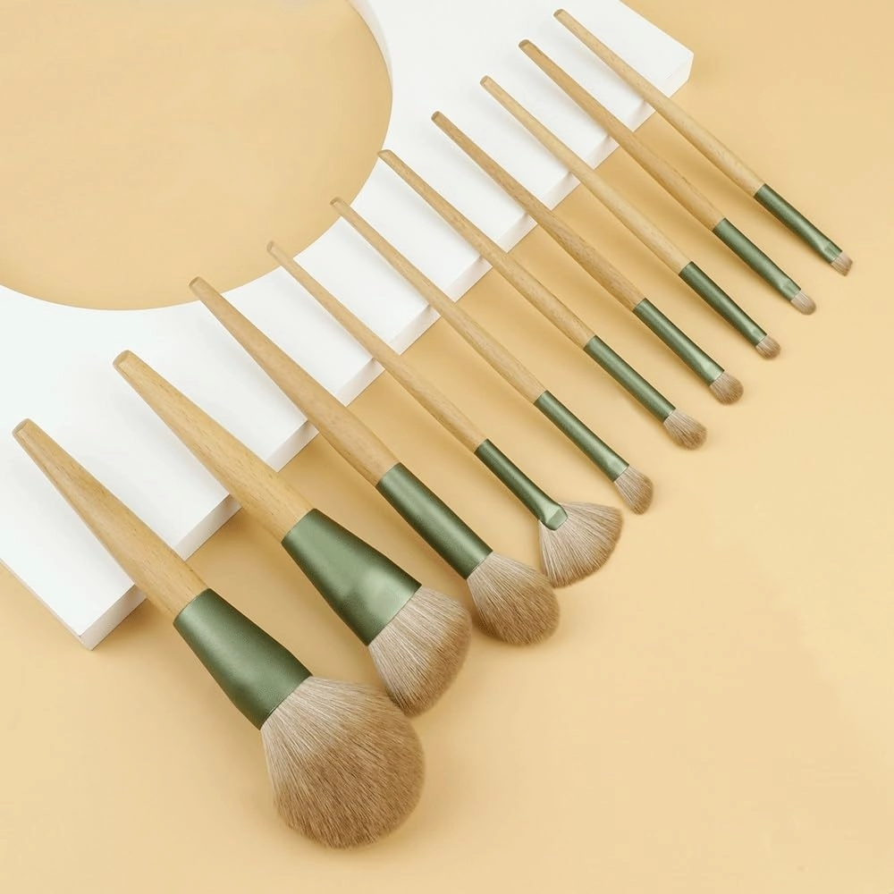 HBJWOV 10 Pieces of Makeup Brush Set Super Soft Powder Blusher Powder Brush Eye Shadow Brush Cosmetic Brush