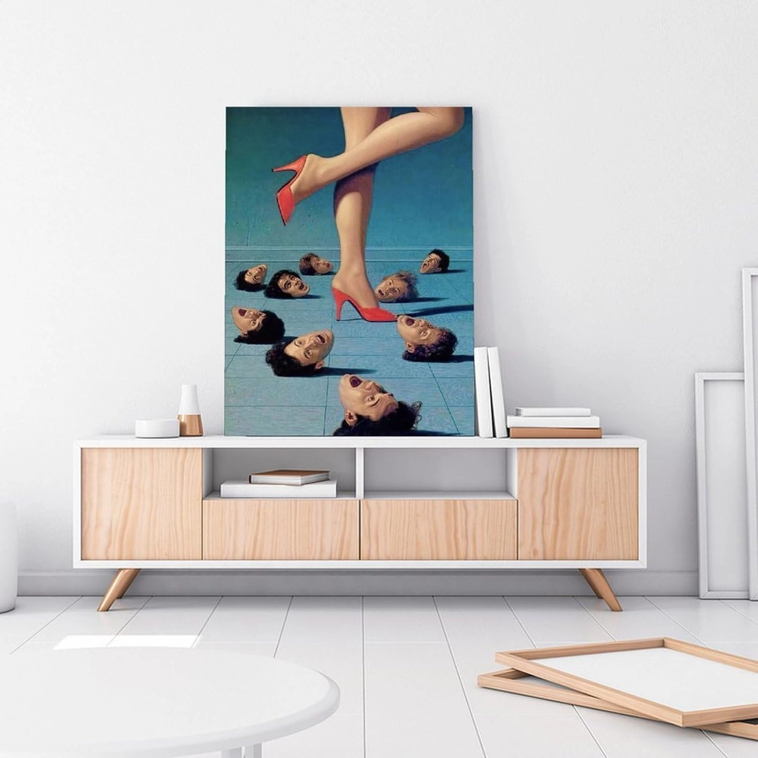 hdgqaywq Creative Art Poster Red High Heels Canvas Painting Posters And Prints Wall Art Pictures for Living Room Bedroom Decor 12x16inch(30x40cm) Frame-style