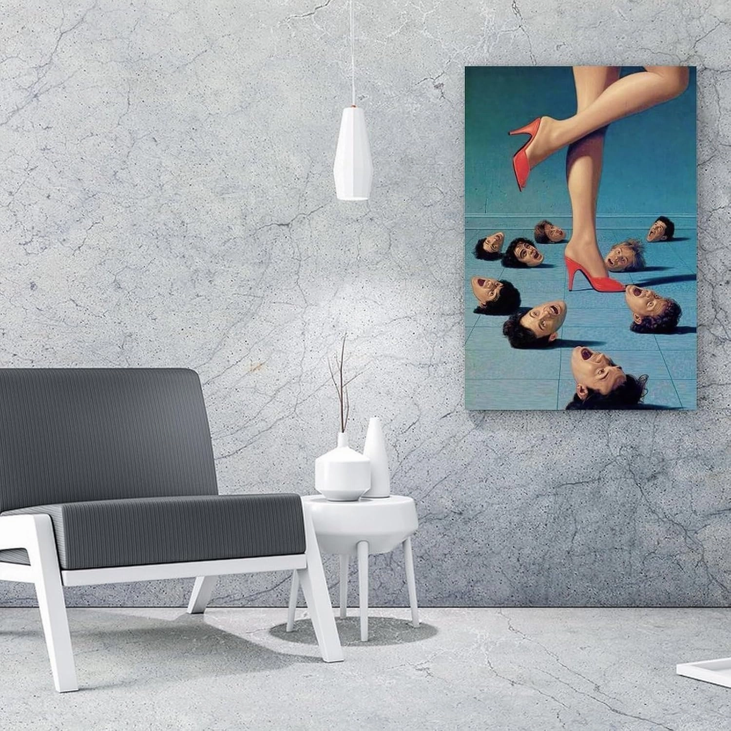 hdgqaywq Creative Art Poster Red High Heels Canvas Painting Posters And Prints Wall Art Pictures for Living Room Bedroom Decor 12x16inch(30x40cm) Frame-style